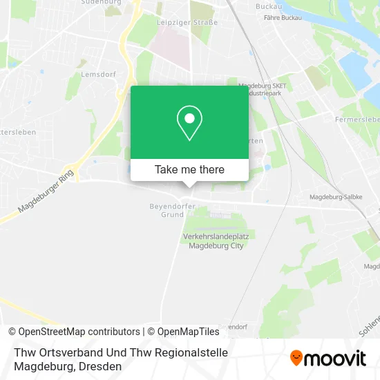 Карта Thw Ortsverband Und Thw Regionalstelle Magdeburg