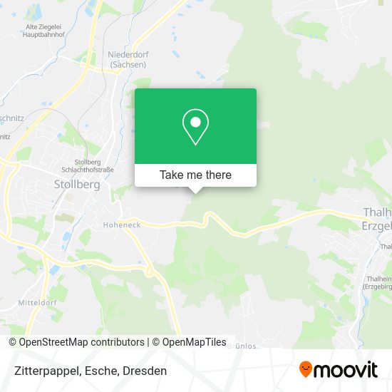 Карта Zitterpappel, Esche