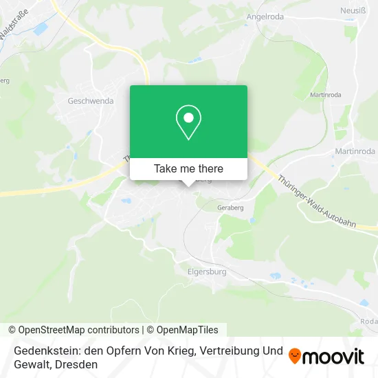 Карта Gedenkstein: den Opfern Von Krieg, Vertreibung Und Gewalt