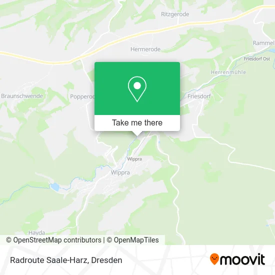 Карта Radroute Saale-Harz