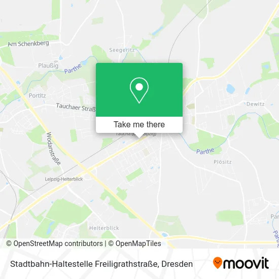 Карта Stadtbahn-Haltestelle Freiligrathstraße