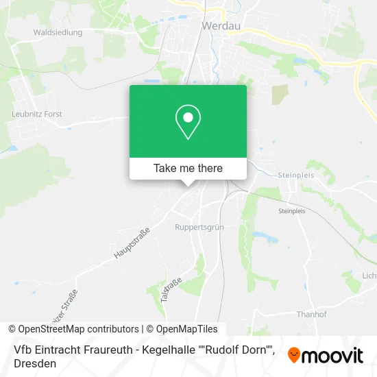 Карта Vfb Eintracht Fraureuth - Kegelhalle ""Rudolf Dorn""