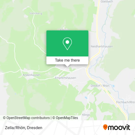 Карта Zella/Rhön