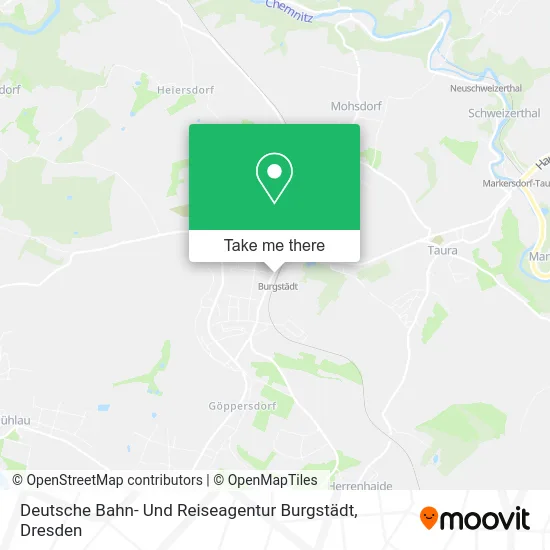 Карта Deutsche Bahn- Und Reiseagentur Burgstädt