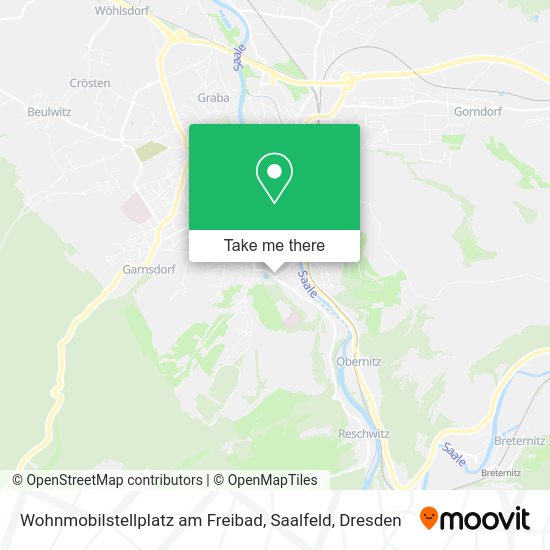 Карта Wohnmobilstellplatz am Freibad, Saalfeld