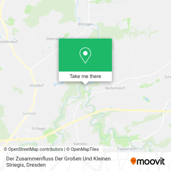 Карта Der Zusammenfluss Der Großen Und Kleinen Striegis