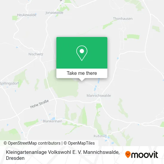 Карта Kleingartenanlage Volkswohl E. V. Mannichswalde