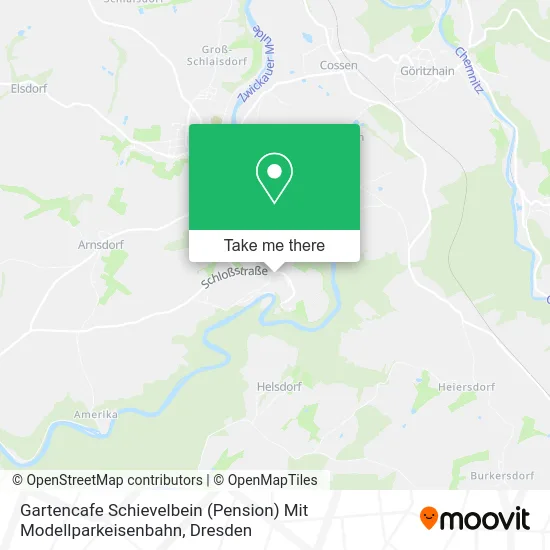 Карта Gartencafe Schievelbein (Pension) Mit Modellparkeisenbahn