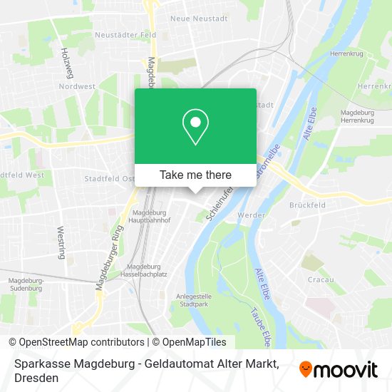 Карта Sparkasse Magdeburg - Geldautomat Alter Markt