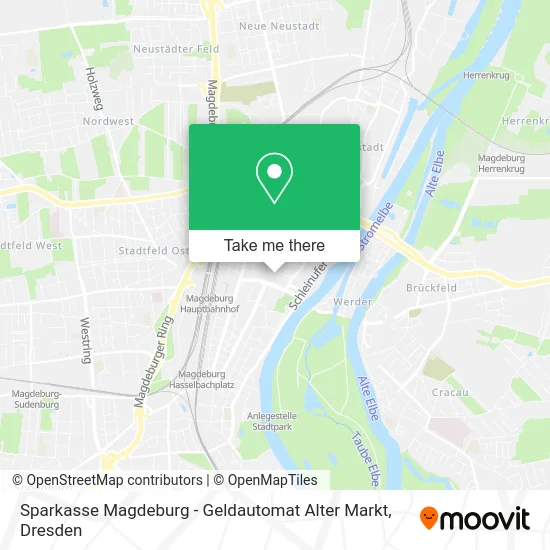 Карта Sparkasse Magdeburg - Geldautomat Alter Markt