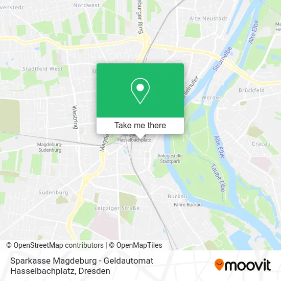 Карта Sparkasse Magdeburg - Geldautomat Hasselbachplatz