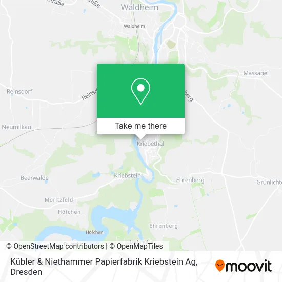 Карта Kübler & Niethammer Papierfabrik Kriebstein Ag