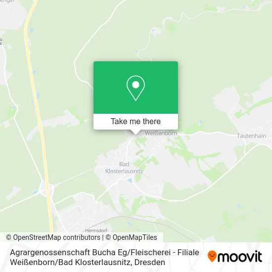 Agrargenossenschaft Bucha Eg / Fleischerei - Filiale Weißenborn / Bad Klosterlausnitz map