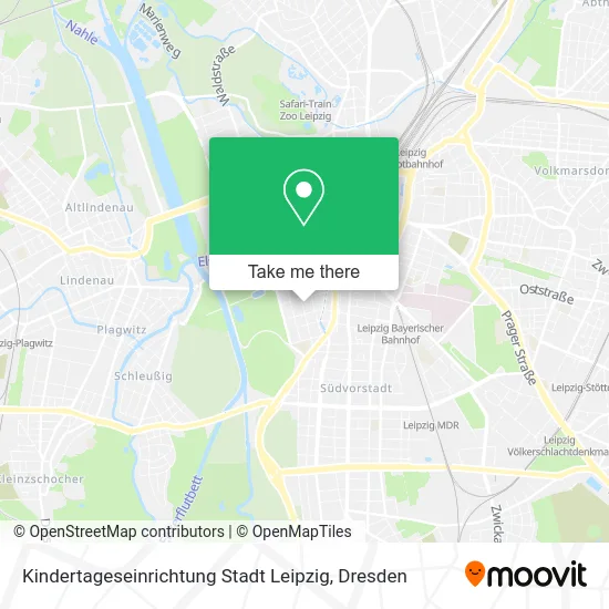 Карта Kindertageseinrichtung Stadt Leipzig