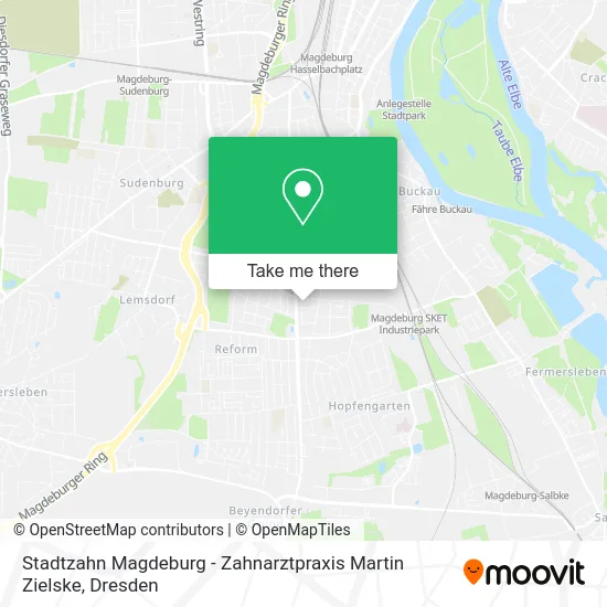 Карта Stadtzahn Magdeburg - Zahnarztpraxis Martin Zielske