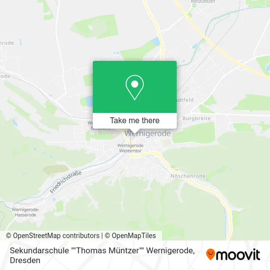 Карта Sekundarschule ""Thomas Müntzer"" Wernigerode