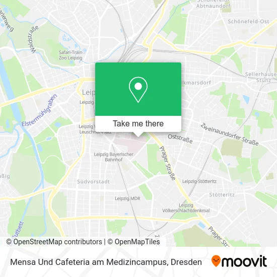Карта Mensa Und Cafeteria am Medizincampus