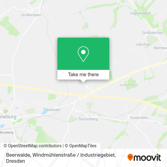 Карта Beerwalde, Windmühlenstraße / Industriegebiet