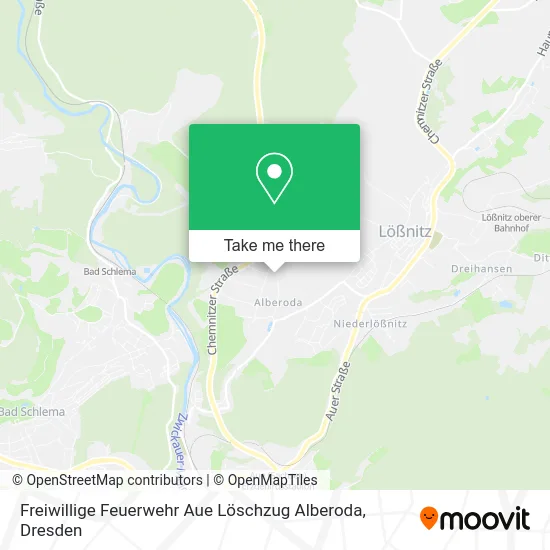 Карта Freiwillige Feuerwehr Aue Löschzug Alberoda