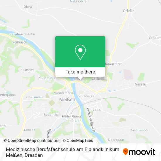Карта Medizinische Berufsfachschule am Elblandklinikum Meißen