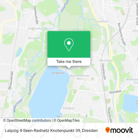 Карта Leipzig 4-Seen-Radnetz Knotenpunkt 39