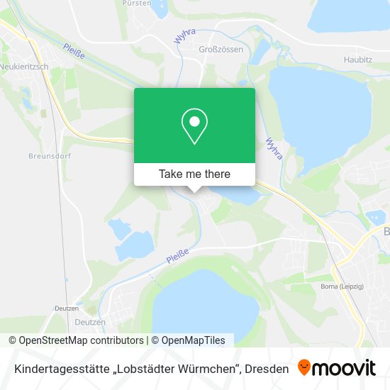Карта Kindertagesstätte „Lobstädter Würmchen“