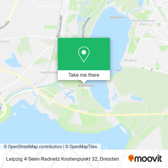 Карта Leipzig 4-Seen-Radnetz Knotenpunkt 32