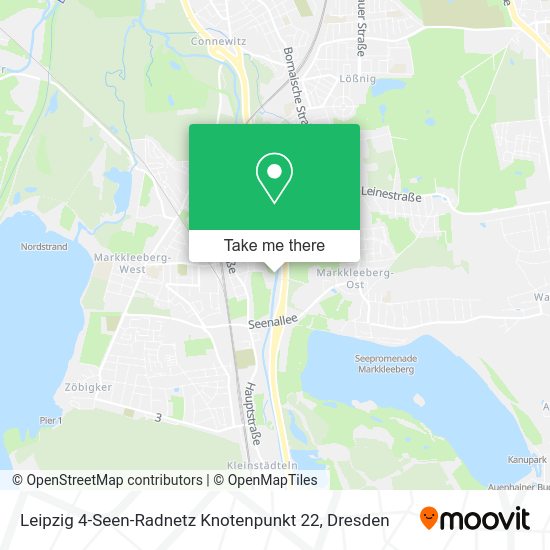Карта Leipzig 4-Seen-Radnetz Knotenpunkt 22