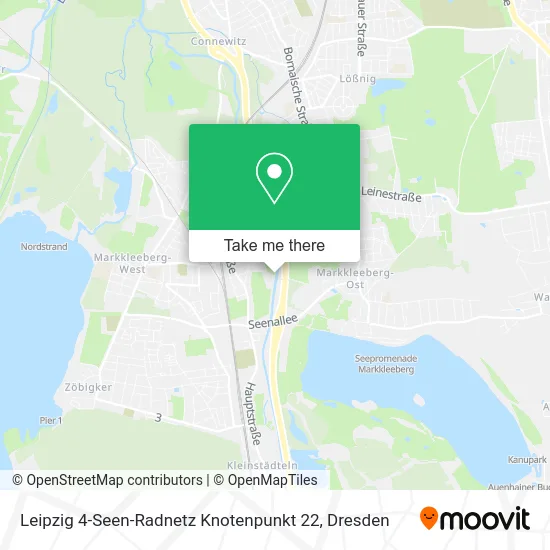 Карта Leipzig 4-Seen-Radnetz Knotenpunkt 22