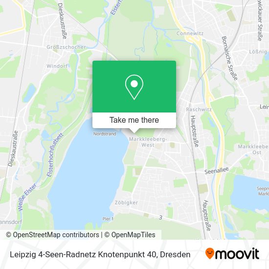 Карта Leipzig 4-Seen-Radnetz Knotenpunkt 40