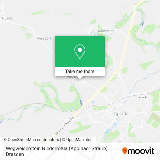 Карта Wegweiserstein Niederroßla (Apoldaer Straße)