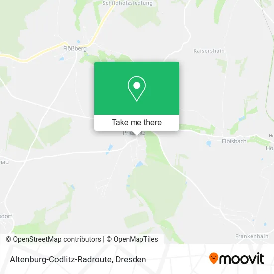 Карта Altenburg-Codlitz-Radroute