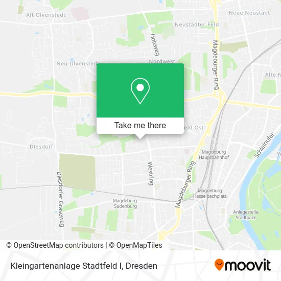 Карта Kleingartenanlage Stadtfeld I