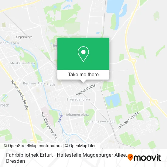 Карта Fahrbibliothek Erfurt - Haltestelle Magdeburger Allee