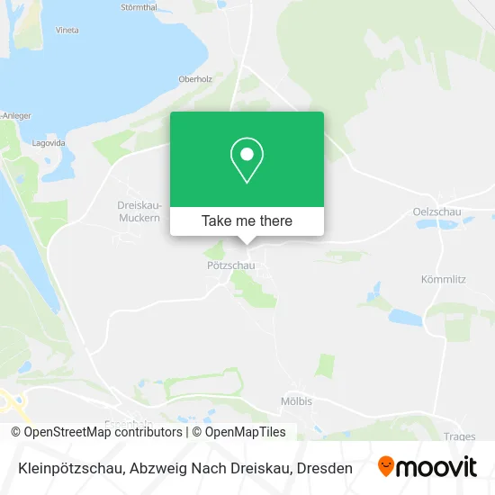 Карта Kleinpötzschau, Abzweig Nach Dreiskau