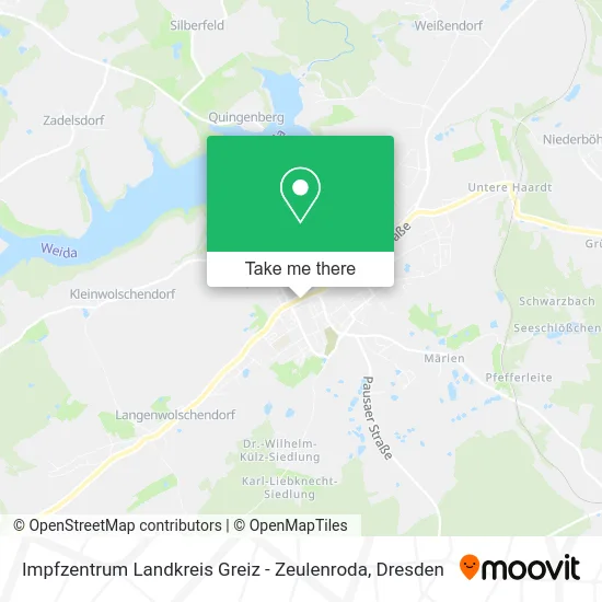 Карта Impfzentrum Landkreis Greiz - Zeulenroda