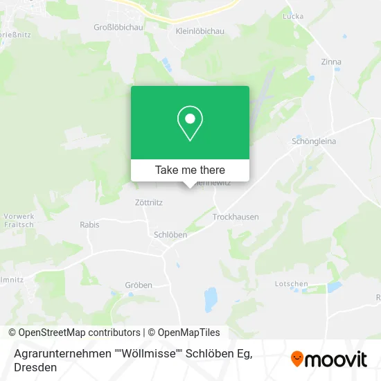 Карта Agrarunternehmen ""Wöllmisse"" Schlöben Eg