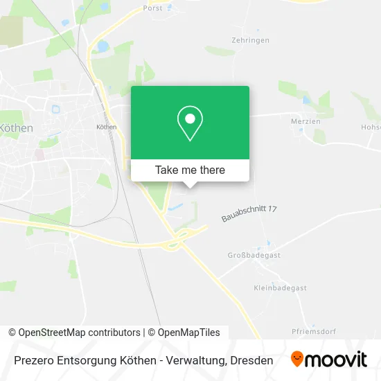 Карта Prezero Entsorgung Köthen - Verwaltung