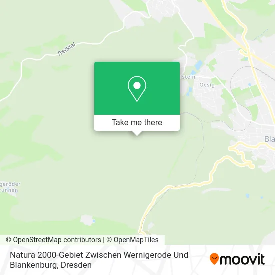 Карта Natura 2000-Gebiet Zwischen Wernigerode Und Blankenburg