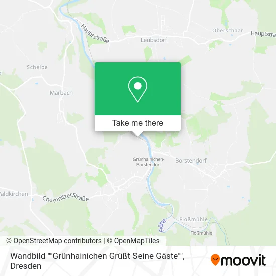 Карта Wandbild ""Grünhainichen Grüßt Seine Gäste""
