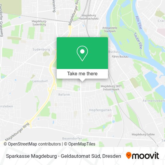 Карта Sparkasse Magdeburg - Geldautomat Süd