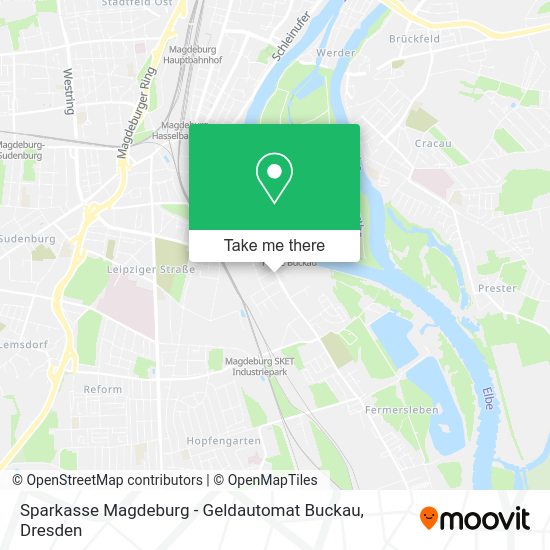Карта Sparkasse Magdeburg - Geldautomat Buckau