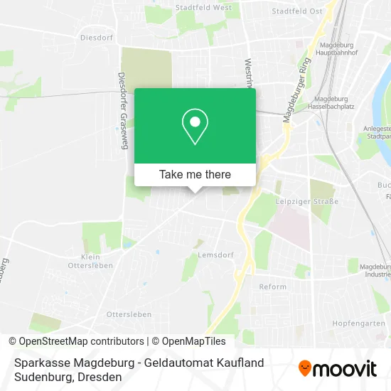 Карта Sparkasse Magdeburg - Geldautomat Kaufland Sudenburg