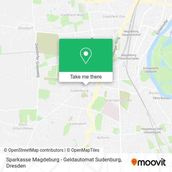 Карта Sparkasse Magdeburg - Geldautomat Sudenburg