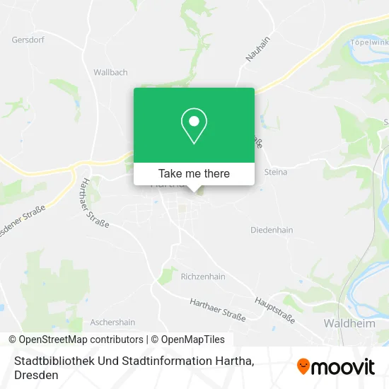 Карта Stadtbibliothek Und Stadtinformation Hartha
