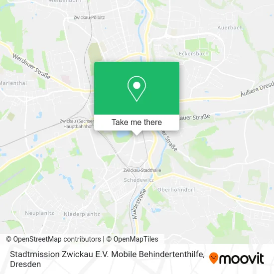 Карта Stadtmission Zwickau E.V. Mobile Behindertenthilfe
