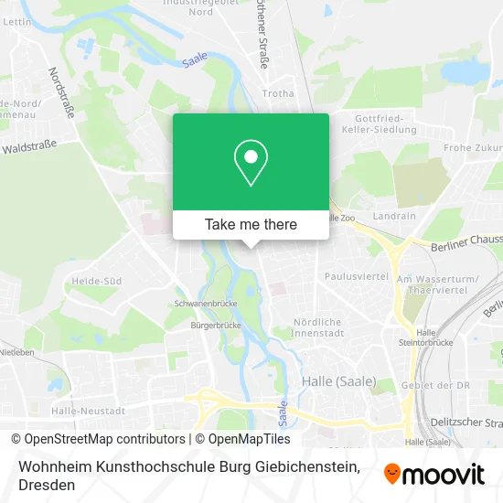 Карта Wohnheim Kunsthochschule Burg Giebichenstein