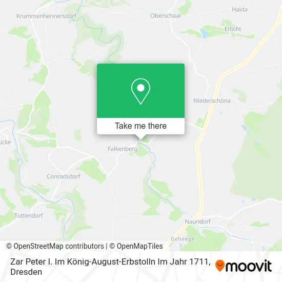Карта Zar Peter I. Im König-August-Erbstolln Im Jahr 1711