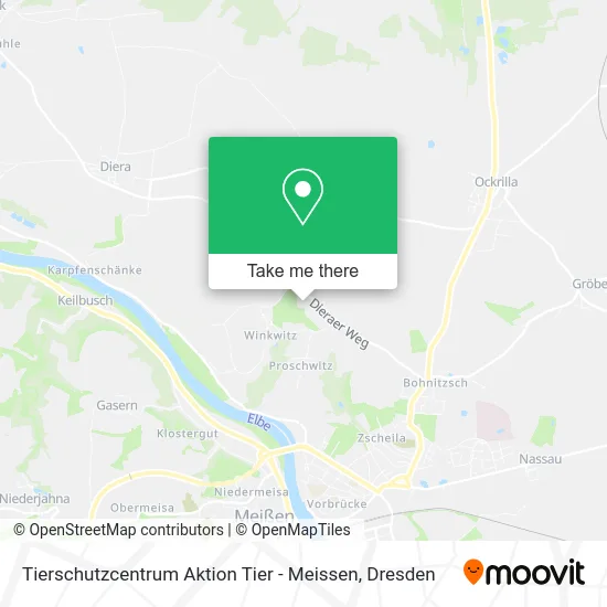 Карта Tierschutzcentrum Aktion Tier - Meissen