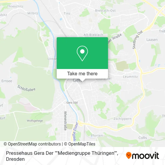Карта Pressehaus Gera Der ""Mediengruppe Thüringen""